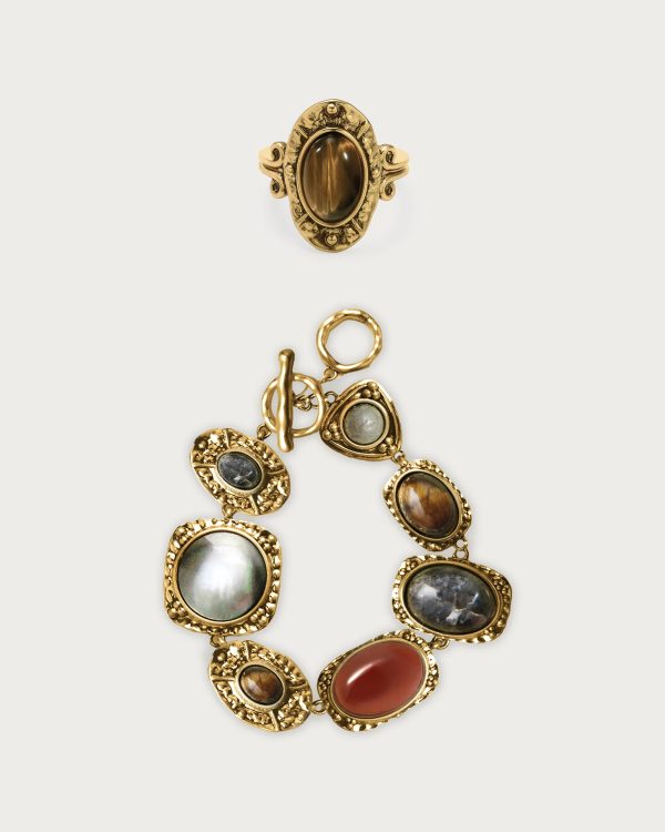 Gold Athena Bracelet and Ring Set