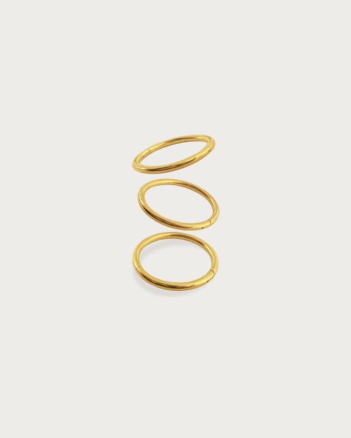 3 Pcs Hoop Helix Earring Set in Gold