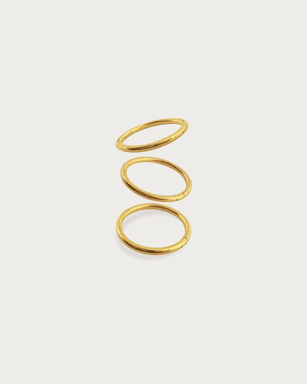 3 Pcs Hoop Helix Earring Set in Gold