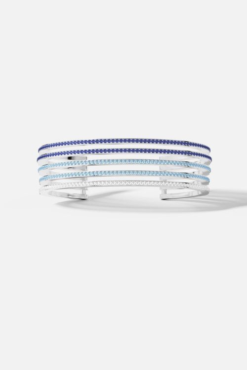 Aqua Linear Pavé Bangle