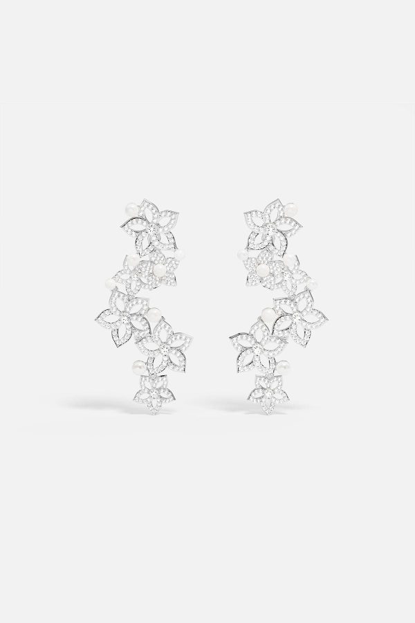 Pearl Blossom Ear Jackets