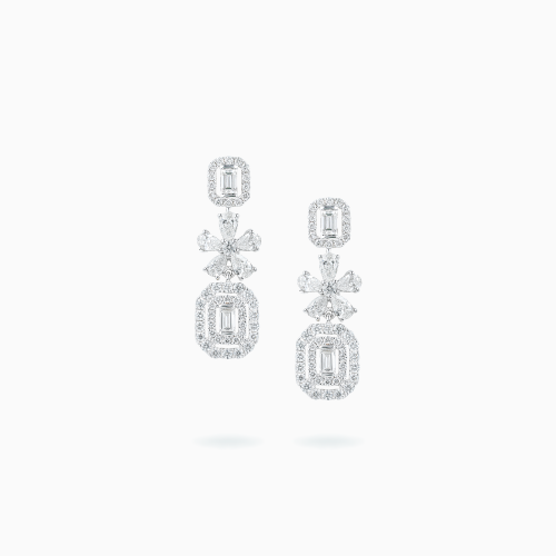 18k White Gold Diamond Earrings