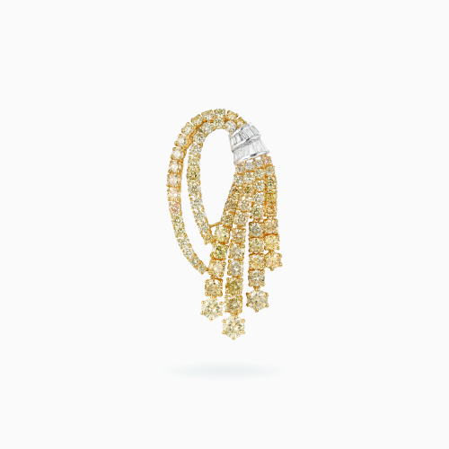 18K White & Yellow Gold Diamond Brooch