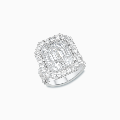 18K White Gold Black South Sea Pearl Diamond Ring