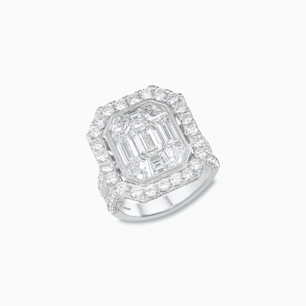 18K White Gold Black South Sea Pearl Diamond Ring