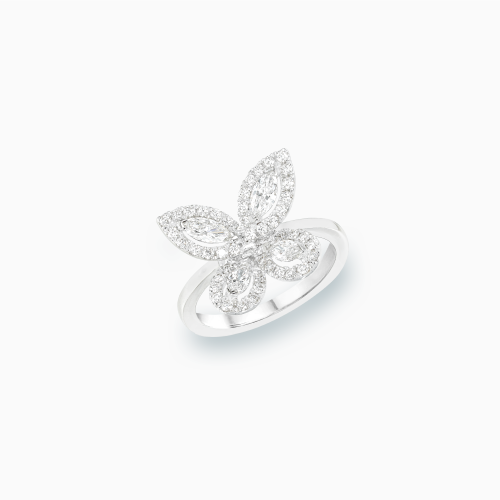 18K White Gold White South Sea Pearl Diamond Ring