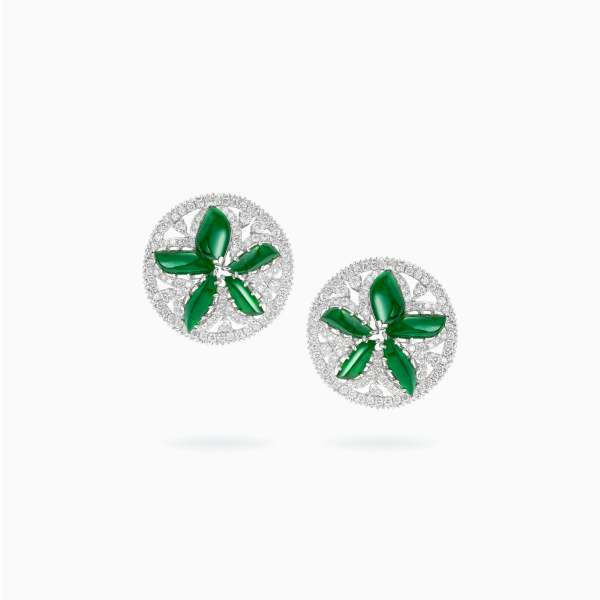 18K White Gold Emerald & Diamond Ring