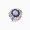 18K Gold Colored Sapphire Lavender Jade Ring