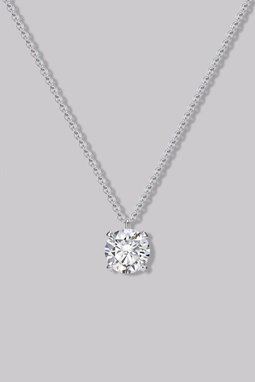 Solitaire Round Diamond Necklace (1ct)