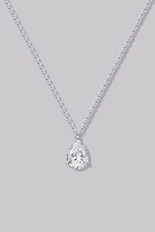 Solitaire Pear Diamond Necklace (0.70ct)