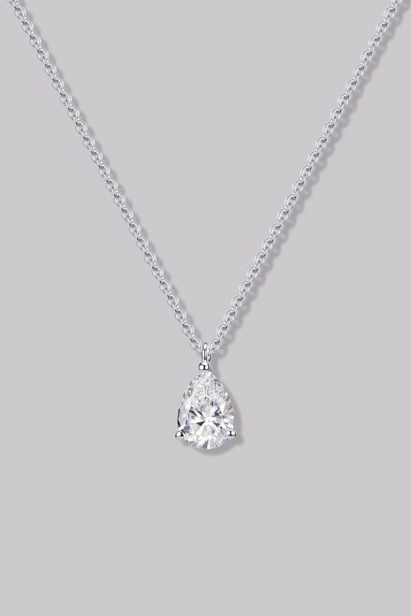 Solitaire Pear Diamond Necklace (0.70ct)