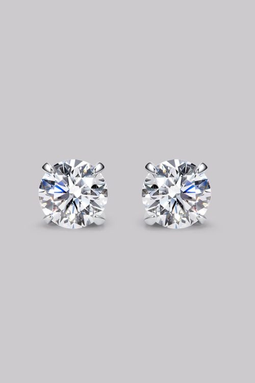 Round Diamond Stud Earrings (2ct)