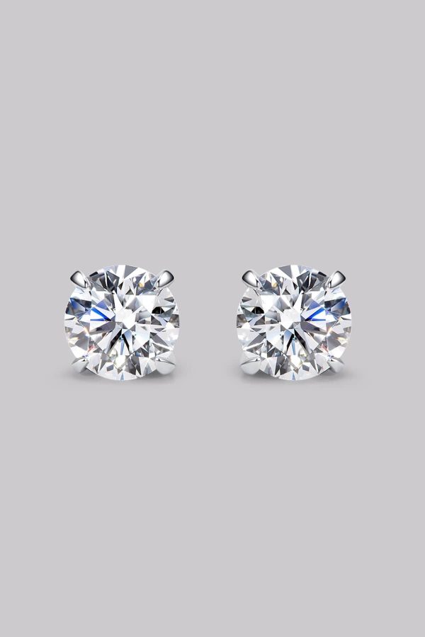 Round Diamond Stud Earrings (2ct)