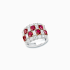 18K White & Rose Gold Ruby Diamond Ring