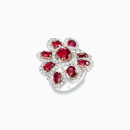 18K White & Black Gold Sapphire & Diamond Ring