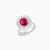 18K White Rose & Black Gold Ruby & Diamond Ring