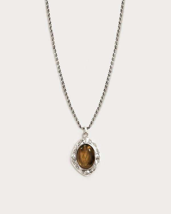 Silver Tiger's Eye Savannah Long Necklace