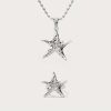 Starfish Necklace & Ring Set in Silver