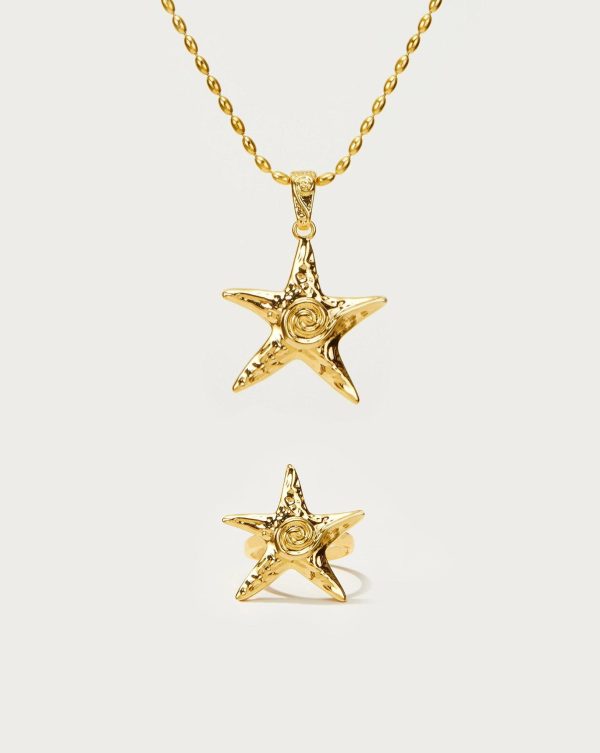 Starfish Necklace & Ring Set